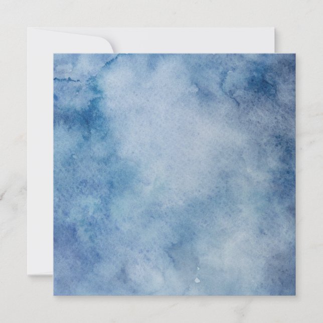 Carte Aquarelle bleu artistique (Devant)