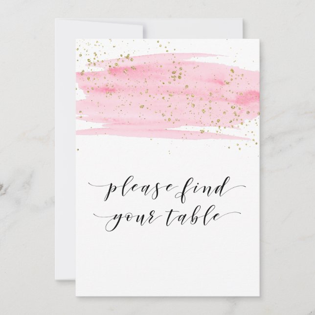Carte Aquarelle Blush Gold S'Il Vous Plaît Trouver Votre (Devant)