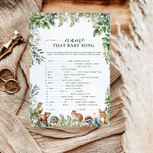 Carte Aquarelle Bois Animaux Nommez Cette Chanson Pour B