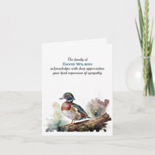 Carte Aquarelle Bois Canard Merci Sympathie