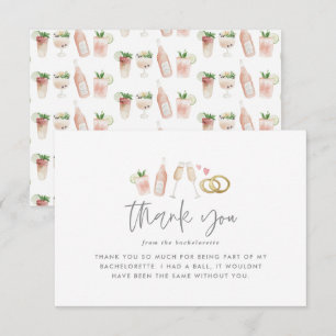 Carte Aquarelle boissons champagne bachelorette merci