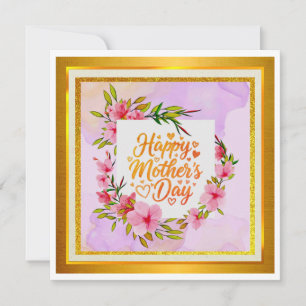 Carte Aquarelle Bonne Fête des Mères I Floral Élégant