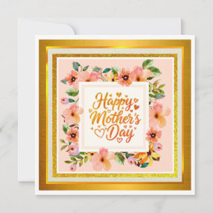 Carte Aquarelle Bonne Fête des Mères I Floral Élégant