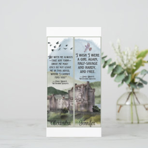 Carte Aquarelle Bronte Wuthering Heights Livre Signets