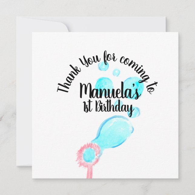 Carte Aquarelle Bubble Wand Pop Pop Pop Anniversaire (Devant)
