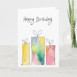 Carte Aquarelle Cadeaux d'anniversaire