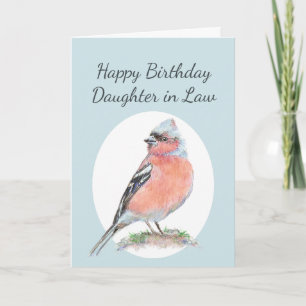 Carte Aquarelle Chaffinch mignonne Fille d'anniversaire 