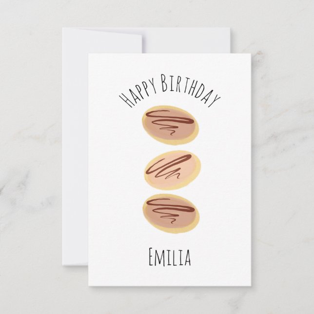 Carte Aquarelle Chocolat Cookies Anniversaire (Devant)