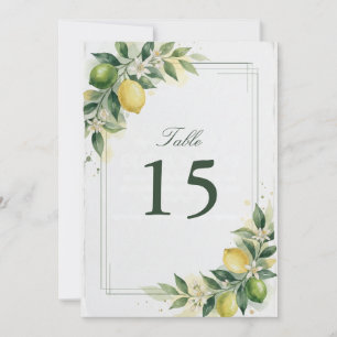 Carte Aquarelle Citron Vert Botanique Mariage