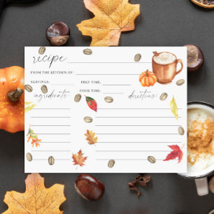 Carte Aquarelle citrouille café nuptiale recette de douc