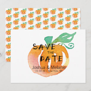 Carte Aquarelle Citrouilles vacances Enregistrer la date