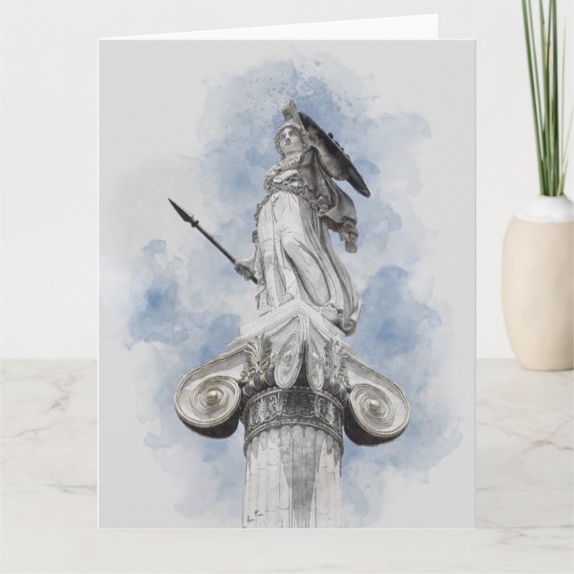 Carte Aquarelle classique Statue grecque Athena Card (Devant)