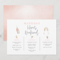 Aquarelle cocktail champagne poules week-end 3 jou