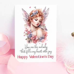 Carte Aquarelle Cupid Joyeux Valentines Day