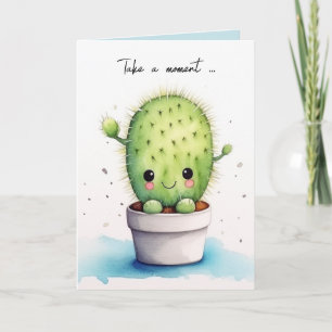 Carte Aquarelle Cute Poted Succulent