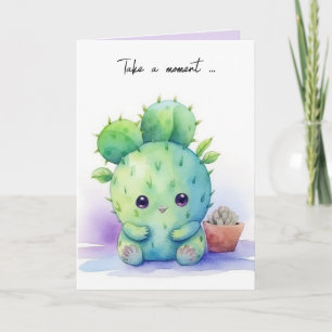 Carte Aquarelle Cute Succulent
