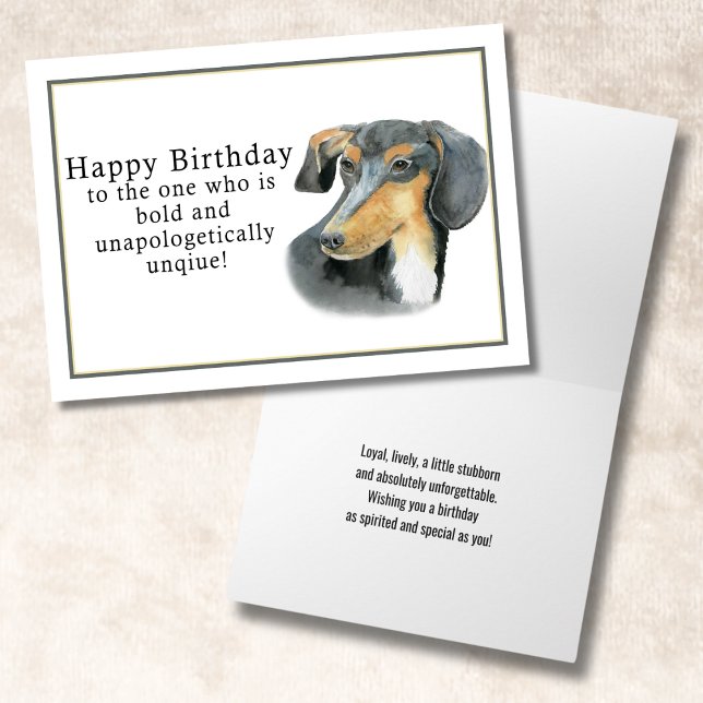 Carte Aquarelle Dachshund Joyeux anniversaire (Créateur téléchargé)