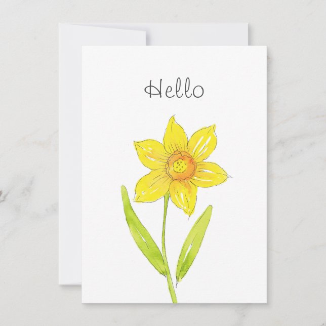 Carte Aquarelle Daffodique Fleur 2 (Devant)