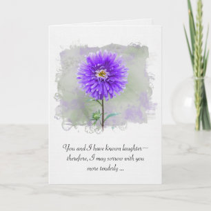 Carte Aquarelle Dahlia Sympathie