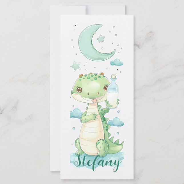 Carte Aquarelle de bébé Alligator Signet personnalisé (Devant)