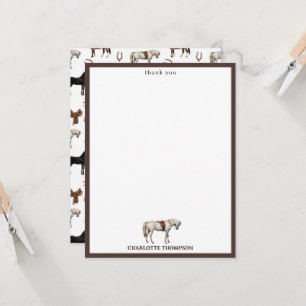 Carte Aquarelle de chevaux Fer à cheval Selles pour enfa