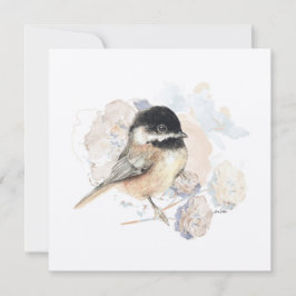 Carte Aquarelle de chickadee Songbird