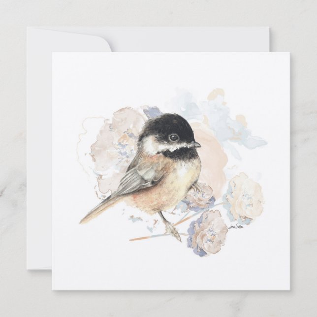 Carte Aquarelle de chickadee Songbird (Devant)