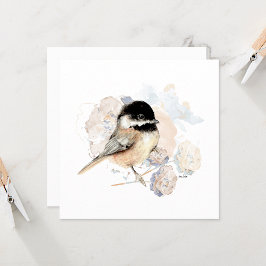 Carte Aquarelle de chickadee Songbird