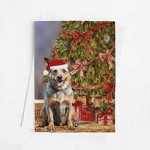 Aquarelle de chien de bétail australien arbre de N
