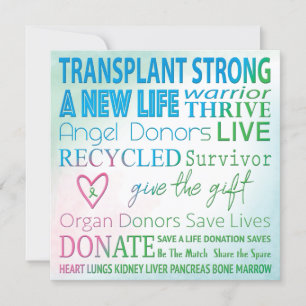 Carte Aquarelle de don d'organes de transplantation de c