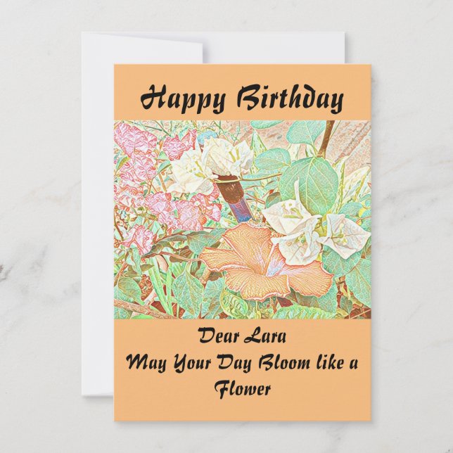Carte Aquarelle de fleurs Hibiscus Jardin Floral Cute (Devant)