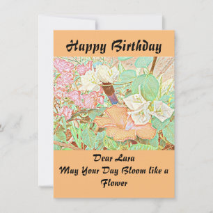 Carte Aquarelle de fleurs Hibiscus Jardin Floral Cute