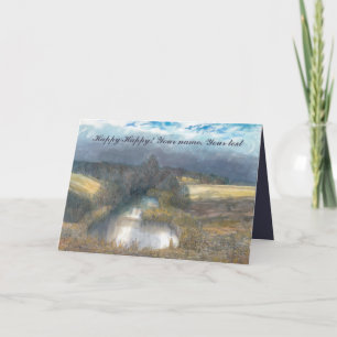 Carte aquarelle de l'étang d'automne