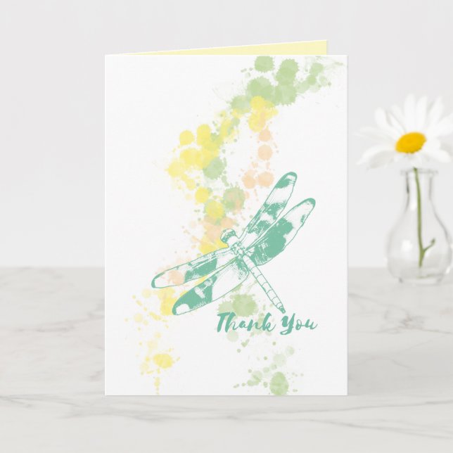 Carte Aquarelle de libellule N'importe quelle occasion M (Petite plante)