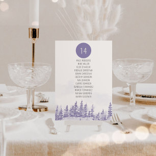 Carte Aquarelle de mariage d'hiver par table