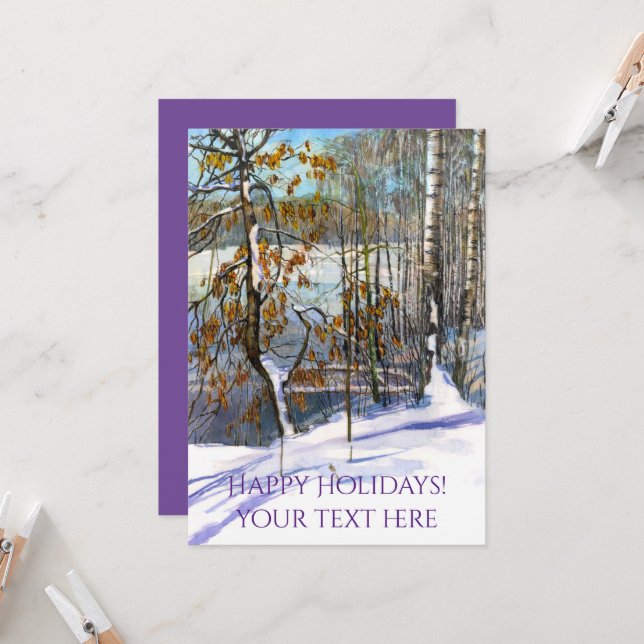 Carte Aquarelle de neige (Devant/Arrière en situation)