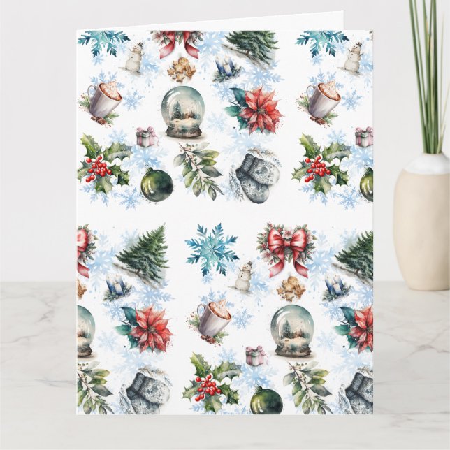 Carte Aquarelle de Noël (Devant)