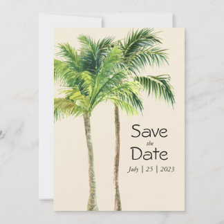 Carte Aquarelle de palmier Jungle tropicale