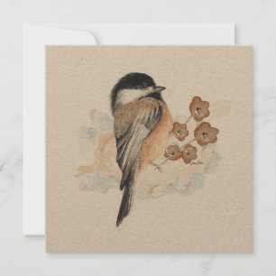 Carte Aquarelle de peinture de poulet