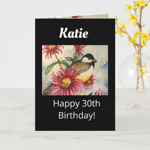 Carte Aquarelle de poulet sucré 30e anniversaire