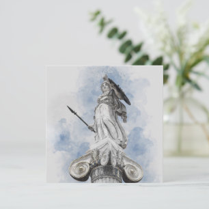 Carte Aquarelle de Statue grecque Athéna - Mythe c
