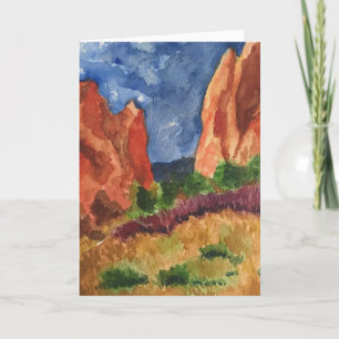 Carte aquarelle du jardin des dieux du Colorado