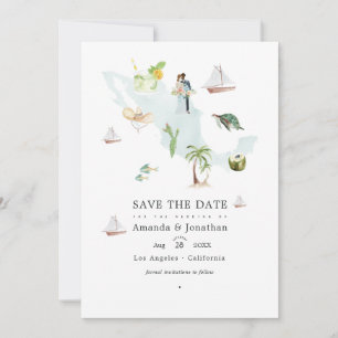 Carte aquarelle du Mexique Photo de mariage de des