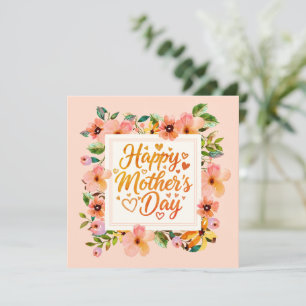 Carte Aquarelle Élégant Floral Bonne Fête des Mères