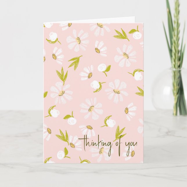 Carte Aquarelle En Rose (Devant)