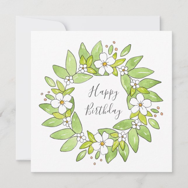 Carte Aquarelle et couronne de stylet (Devant)