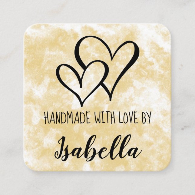 Carte Aquarelle Faite À La Main Avec Amour (Devant)