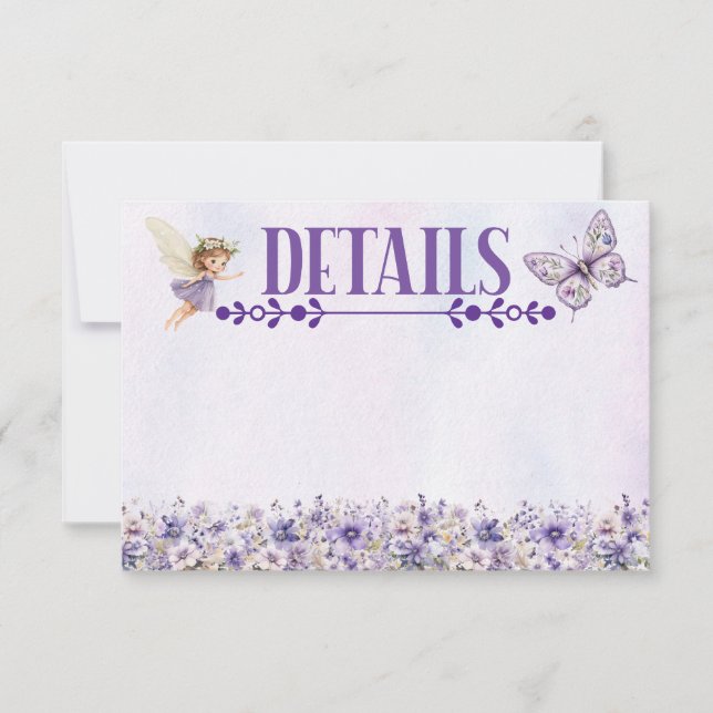 Carte Aquarelle Fée Violet Floral Détails de l'anniversa (Devant)