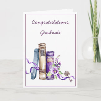 Carte Aquarelle féminine pourpre Graduation