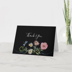 Carte Aquarelle Fleur sauvage Fleurs Merci nuptiale
